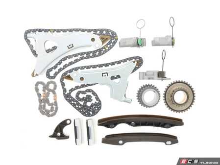 ES#5388913 - 90001685 - Timing Chain Kit - Includes Left Timing Chain w/Rail, Right Timing Chain w/Rail, Lower Timing Chain, (5) Timing Chain Guide Rails, (3) Timing Chain Tensioners, Crankshaft Gear, and Timing Chain Idler Gear - Iwis - Mercedes Benz