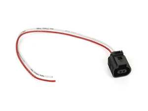 ES#4343668 - 1J0973702S1 - Electrical Connector Housing - 2 Pin with pigtail - Replacement 2-pin connector with pigtail and crimp connectors - Febi - Audi Volkswagen