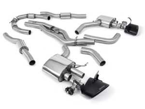 ES#5394202 - SSXAU91 - Valved Cat-Back Exhaust System - Resonated - 3.15" Stainless Steel with Dual 80mm Oval Tips, Just Select Your Color! - Milltek Sport - Audi