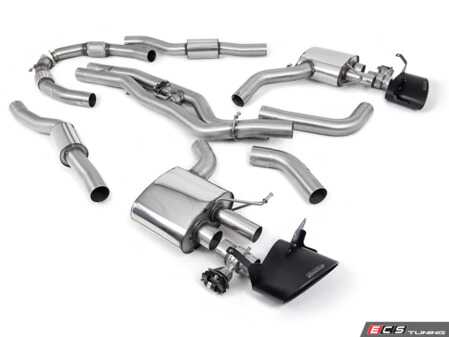ES#5394202 - SSXAU91 - Valved Cat-Back Exhaust System - Resonated - 3.15" Stainless Steel with Dual 80mm Oval Tips, Just Select Your Color! - Milltek Sport - Audi