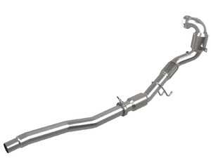 ES#5395991 - 48-36411-1YC - Twisted Steel Down Pipe 3 IN 304 Stainless Steel With High Flow Cat - 100% TIG-Welded for Strength and Durability - AFE - Audi Volkswagen