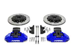 ES#5396326 - HVA-215-MK7-BLU - HPA Stage 3 Performance Rear Big Brake Kit - Slotted Rotors (340mm) - HPA Blue Calipers - Offers unmatched stopping power for both track and street applications thanks to 340x34mm floating rotors and 6-piston calipers! - HPA Motorsports - Volkswagen