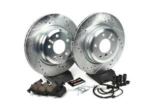 ES#3157463 - K5982 - Z23 Evolution Sport Brake Kit - Rear - Includes drilled and slotted rotors, carbon fiber infused ceramic brake pads, and all new premium hardware. - Power Stop - BMW