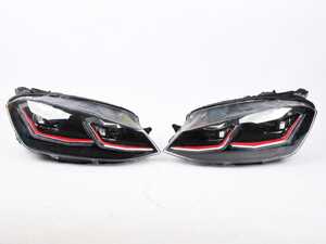 ES#5396147 - HVWG7HL-75R2SD - MK7.5 Style Headlight Set - Red Trim - (NO LONGER AVAILABLE) *Scratch And Dent* - MK7.5 looks with MK7 fitment. Features switchback DRLs/sequential indicators. - Scratch & Dent - Volkswagen