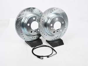 ES#5388842 - K6656 - Z23 Evolution Sport Brake Upgrade Kit - Rear *Scratch And Dent* - Includes Z23 Carbon-Fiber Ceramic Brake Pads, Drilled & Slotted Zinc Plated Rotors, and stainless-steel hardware - Scratch & Dent - BMW