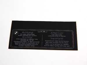 ES#184978 - 71217147088 - LABEL - Genuine BMW - BMW