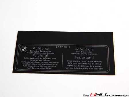 ES#184978 - 71217147088 - LABEL - Genuine BMW - BMW