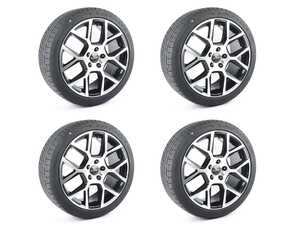 ES#5396729 - 640-2-225-B5C5 - 18" Alzor Style 640 Winter Wheel and Tire Package - 225/40R18 - Audi B5 A4, C5 A6, VW B5 Passat - 18x8 ET45 5x112 57.1CB - Black/Machined Face - With your choice of tires mounted and balanced for an easy install! - Alzor - Audi Volkswagen