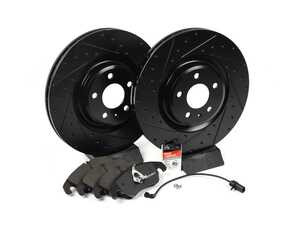 ES#3537751 - 025997ECS0620KT - Performance Front Brake Service Kit - Featuring ECS V5 Drilled & Slotted rotors and ECS EP24 Enthusiast Performance Pads - Assembled By ECS - Audi