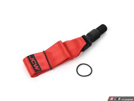 ES#4836180 - 72155B3A306 - JCW Tow Strap / Hook -  F65 F66 F67  - Front tow strap with red seatbelt material and JCW logo - Genuine MINI - MINI