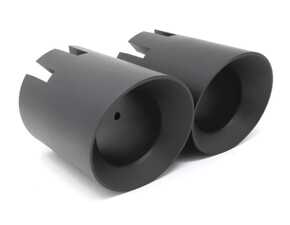 ES#4143450 - BMSFEXHUASTTIPS - Billet Exhaust Tips - Pair - Matte Black Ceramic - Upgrade the sporty appearance of you exhaust with billet exhaust tips from BMS - Not for use with M-Performance exhaust systems. - Burger Motorsports - BMW