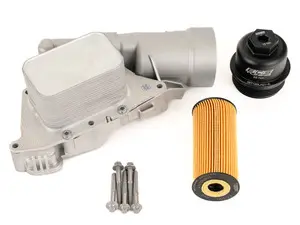 Upgraded Aluminum Oil Filter Housing with Billet Oil Filter Cap