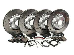 ES#5421172 - F8XM3BSKT - Front & Rear Brake Service Kit - Featuring SHW Performance Rotors and ECS DD23 ceramic brake pads - Assembled By ECS - BMW