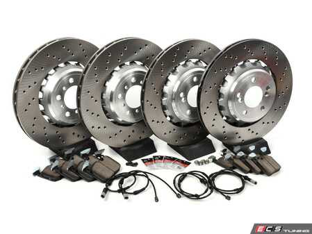 ES#5421172 - F8XM3BSKT - Front & Rear Brake Service Kit - Featuring SHW Performance Rotors and ECS DD23 ceramic brake pads - Assembled By ECS - BMW