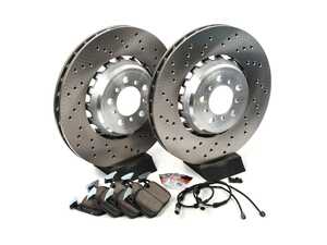 ES#5421154 - f8xm3fbsKT - Front Brake Service Kit - Featuring SHW Performance Rotors and ECS DD23 ceramic brake pads - Assembled By ECS - BMW