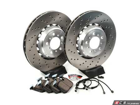 ES#5421154 - f8xm3fbsKT - Front Brake Service Kit - Featuring SHW Performance Rotors and ECS DD23 ceramic brake pads - Assembled By ECS - BMW