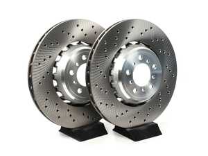 ES#5411652 - 34112284809kKT - Front Brake Rotors - Pair (380X30mm) - Features SHW Performance cross-drilled rotors - SHW Performance - BMW
