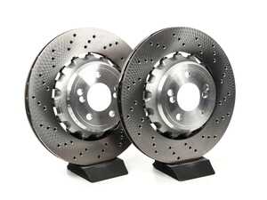 ES#5411650 - 34212284811kKT - Rear Brake Rotors - Pair (370X24) - Features SHW Performance cross-drilled rotors - SHW Performance - BMW
