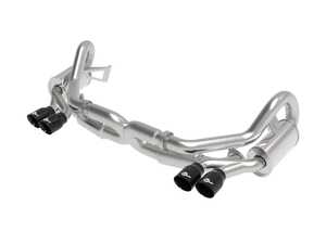 ES#4680383 - 49-36406-1B - MACH Force-Xp 3 IN to 2-1/2 IN 304 Stainless Steel Cat-Back Exhaust System - Black Tips - Unlock up to +34 HP and +43 lb-ft of torque with this TIG-welded 304 stainless cat-back exhaust, delivering race-proven performance, perfect fitment, and an aggressive Porsche-worthy sound in a direct bolt-on package. - AFE - Porsche