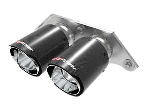 ES#4680393 - 49C36435-C - MACH Force-Xp 4 IN 304 Stainless Steel Bolt-On Exhaust Tips Carbon Fiber - Finish your Porsches rear end with these 4" 304 stainless steel bolt-on tips, delivering a clean, aggressive look with hand TIG-welded quality and effortless OEM-style installation. - AFE - Porsche
