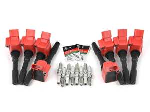 ES#5385825 - 0P29056012KT2 - Ignition Service Kit  - Includes eight Eldor ignition coil packs, genuine spark plugs, and dielectric spark plug boot protection - Assembled By ECS - Audi