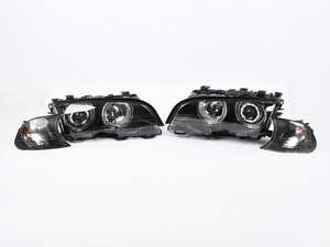 ES#5426034 - anz121269sd7 -  ANZO Projector Headlights W/ Halo - 3 Series E46 Pre-LCI - Black  - (NO LONGER AVAILABLE) *Scratch And Dent* - Plug and play black housings for a unique look and improved visibility. Select your favorite bulbs! - Scratch & Dent - BMW