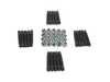 ES#3552559 - LS066060C - Competition Wheel Stud Conversion Kit - Steel Conical Seat Nuts - 60mm Front / 60mm Rear - Set of 20 Black Zinc coated studs and steel conical seat lug nuts - Rennline - Porsche