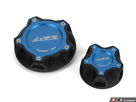 ES#5388628 - 622-0291-BLU - Coolant Cap Bundle - Blue - Dress up your engine bay with new coolant expansion tank caps - Precision Raceworks - BMW