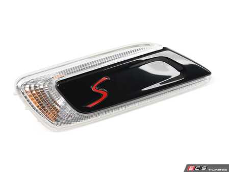 ES#4504697 - 63135A0F6D4 - Side Turn Signal & Grille S Black Line - Clear - Right  - Black  side vent section on the quarter panel - Genuine MINI - MINI