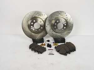 ES#5433895 - K8364-26sd - PowerStop Z26 Street Warrior Brake Upgrade Kit - Drilled & Slotted - Front & Rear (312x25/272x10) - (NO LONGER AVAILABLE) *Scratch And Dent* - Featuring Power Stop Drilled and Slotted rotors and Power Stop Z26 Sport pads - Scratch & Dent - Volkswagen
