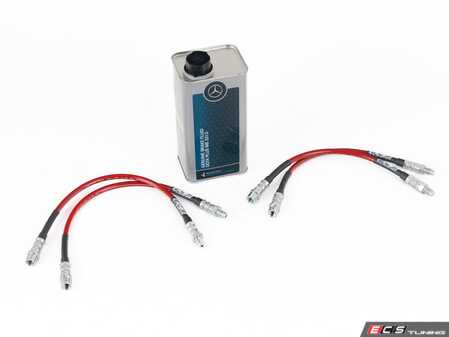 ES#5434760 - 061494LA03KT - Performance Brake Hose Replacement Kit - Front & Rear - Contains DOT-compliant ECS stainless steel braided brake hoses & MB DOT4 Plus brake fluid for a comprehensive service. - Assembled By ECS - Mercedes Benz