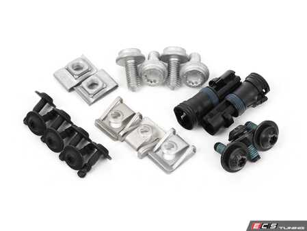 ES#4349788 - N91194601KT - Radiator Splash Guard Installation Hardware Kit - Includes the necessary hardware to secure the radiator splash guard to the front belly pan and wheel spoilers - Assembled By ECS - Audi