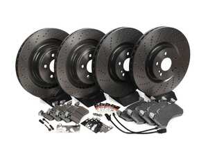 ES#4643584 - 2124210512KT13 - Front & Rear Brake Service Kit  - Featuring Brembo rotors, and Brembo Ceramic pads - Assembled By ECS - Mercedes Benz
