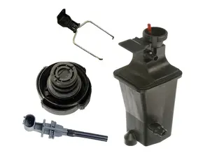 Coolant Expansion Tank With Cap, Sensor, And Lower Securing Clamp