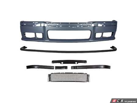 ES#5435475 - E36M3FT - M3 Style Front Bumper - Features a detachable lower chin lip and a removable mesh grille, providing a factory-correct layered appearance. - Suvneer - BMW