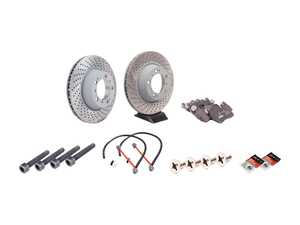 ES#2598618 - 99635240502ROKT2 - Rear Brake Service Kit - Featuring Sebro rotors and Textar brake pads - Assembled By ECS - Porsche