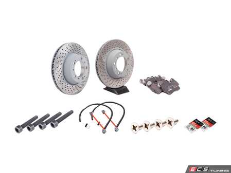 ES#2598618 - 99635240502ROKT2 - Rear Brake Service Kit - Featuring Sebro rotors and Textar brake pads - Assembled By ECS - Porsche
