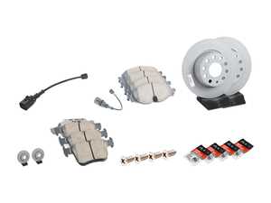 ES#5386692 - MK7145BS10KT3 - Front & Rear Brake Service Kit - MK7 Jetta 1.4T / 1.5T - Featuring Zimmerman Rotors, Akebono pads, and wear sensors - Assembled By ECS - Volkswagen