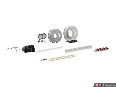 ES#2597894 - 95135104100OEKT - Front & Rear Brake Service Kit - Featuring Sebro rotors and Mintex brake pads - Assembled By ECS - Porsche