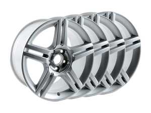 ES#2960387 - 8E0601025ASkt - 17" Double 5-Spoke Wheels - Set Of Four - 17"x7.5" ET45 5x112 Avus Silver - Genuine Volkswagen Audi - Audi