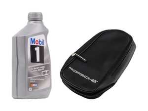 ES#4759082 - PNA0001000DKT - Porsche 0w-40 Engine Oil & Oil Storage Bag Combo - Be ready in an pinch with oil in your OEM Porsche oil storage bag, and One (1) Liter of Genuine Porsche Engine Oil! - Genuine Porsche - Porsche