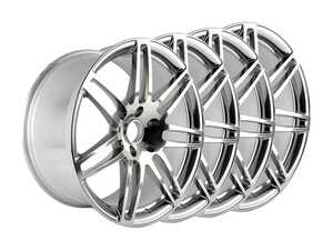 ES#2960641 - 4l0601025sKT - 21" Dual-Split 7-Spoke Wheels - Set Of Four - 21"x10" ET44 5x130 Silver - Genuine Volkswagen Audi - Audi