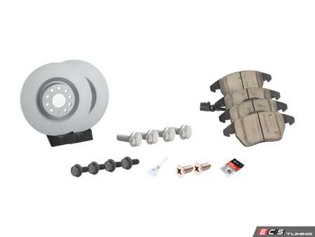 ES#2966431 - 1K0615301M6KT - Front Brake Service Kit - Featuring Zimmerman Rotors and ECS DD23 ceramic pads. - Assembled By ECS - Volkswagen