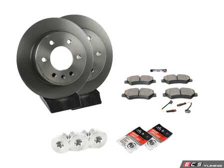 ES#4643368 - 9104210000070KT3 - Rear Brake Service Kit - Features Brembo rotors, and Brembo Ceramic pads - Assembled By ECS - Mercedes Benz