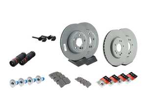 ES#4643616 - 129421201264KT2 - Front & Rear Brake Service Kit - Featuring Genuine Mercedes-Benz rotors, and Genuine Mercedes-Benz pads - Genuine Mercedes Benz - Mercedes Benz