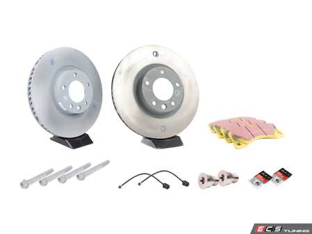 ES#2602543 - 95835140300FPKT - Performance Front Brake Service Kit - Featuring genuine Porsche rotors and EBC YellowStuff brake pads - Assembled By ECS - Porsche