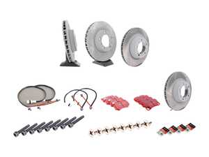 ES#2598630 - 99635140904PEKT2 - Performance Front & Rear Brake Service Kit - Featuring Sebro slotted rotors and EBC RedStuff brake pads - Assembled By ECS - Porsche