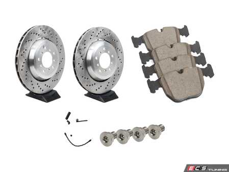 ES#4815812 - 34112282446zKT - Front Brake Service Kit - Includes front rotors, pads, wear sensor, and associated hardware. - Assembled By ECS - BMW