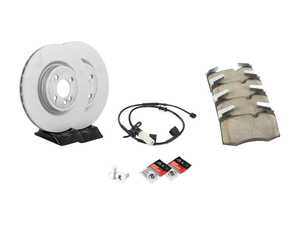 ES#4351874 - 34116855782KT13 - Front Brake Service Kit - JCW - Featuring Zimmerman rotors and ECS DD23 "Daily Driver" ceramic pads. - Assembled By ECS - MINI