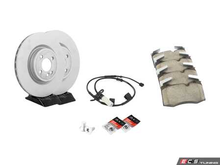 ES#4351874 - 34116855782KT13 - Front Brake Service Kit - JCW - Featuring Zimmerman rotors and ECS DD23 "Daily Driver" ceramic pads. - Assembled By ECS - MINI